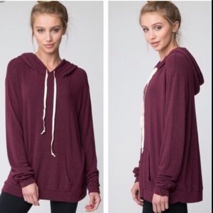 Brandy Melville Maroon/Burgundy Pullover Hoody